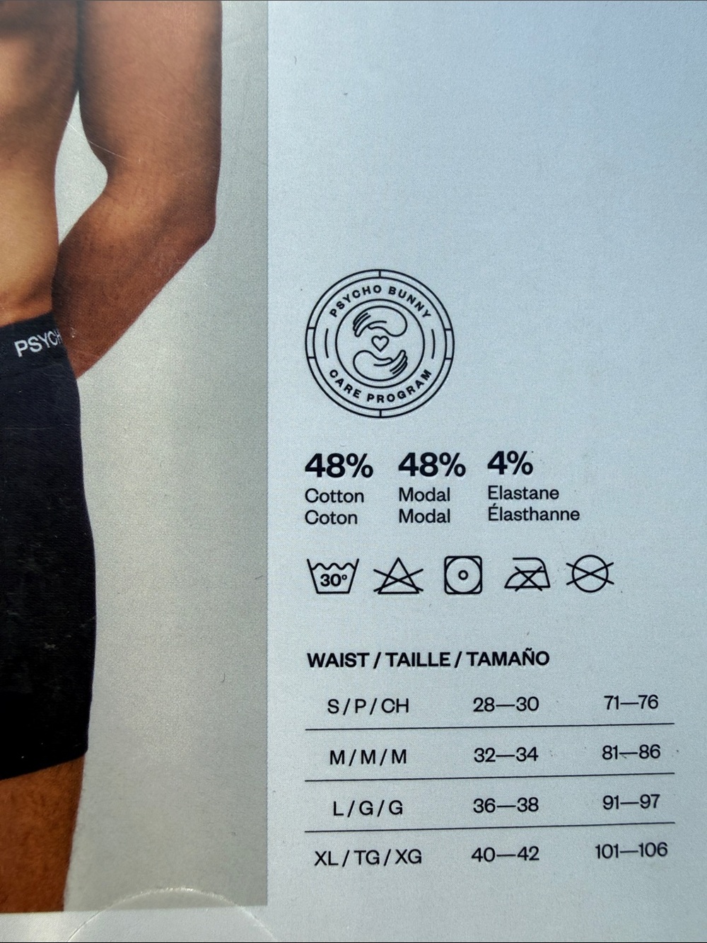 Psycho Bunny Black Men's Boxer Briefs with Branded Waistband Pack of 3 - Picture 3 of 6